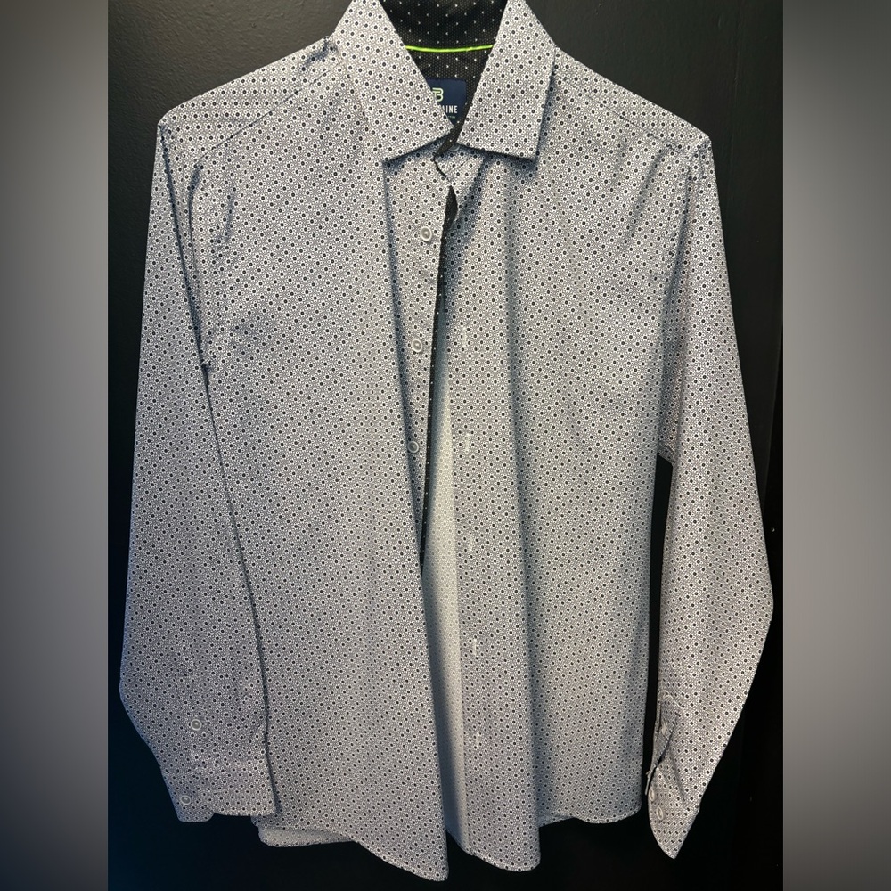 Tom Baine / Long Sleeve Button shirt / White printed